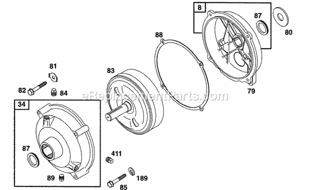 Briggs and Stratton 161432-0029-02 Engine Gear Reducer Assy Diagram