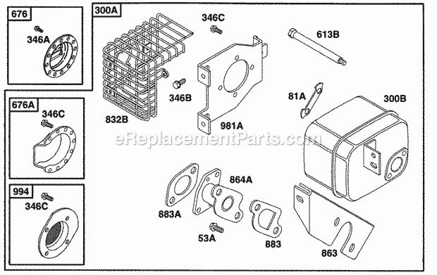 Briggs and Stratton 161432-0080-01 Engine Page P Diagram