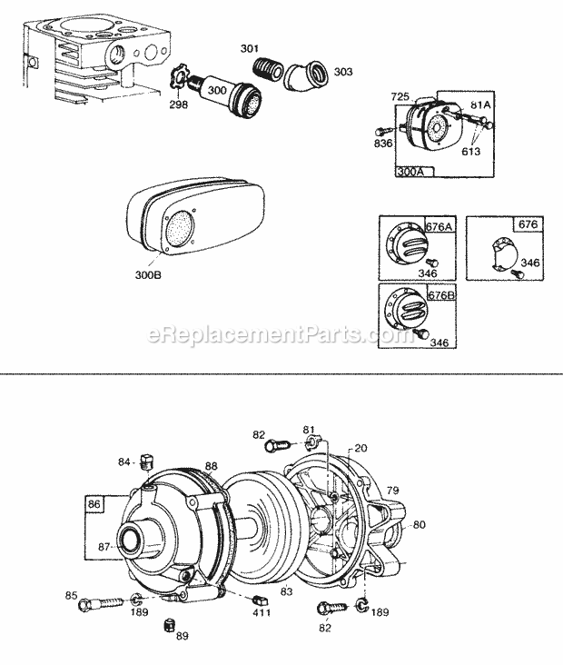 Briggs and Stratton 170401-1110-99 Engine Gear Case MufflersDeflectors Diagram