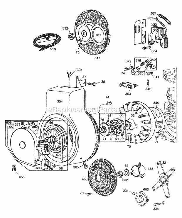 Briggs and Stratton 170402-1642-99 Engine Blower HsgRewindElectrical Diagram