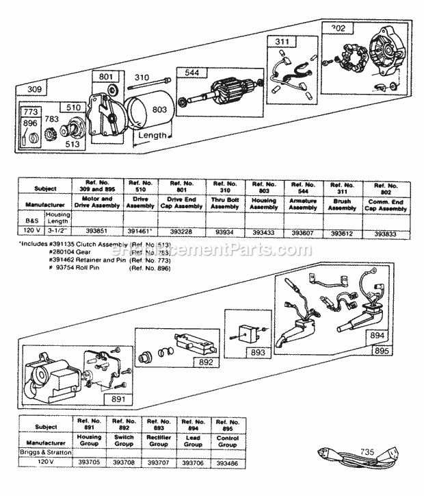 Briggs & Stratton 170431-1770-99 Engine Electric Starter And Starter Diagram