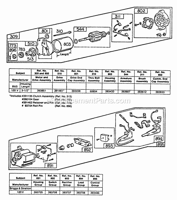 Briggs and Stratton 170702-0156-99 Engine Electric StarterStarter Diagram