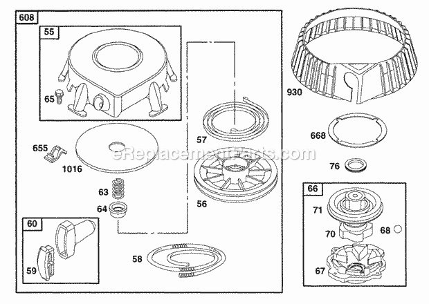 Briggs and Stratton 176432-0101-01 Engine Rewind Assy Diagram