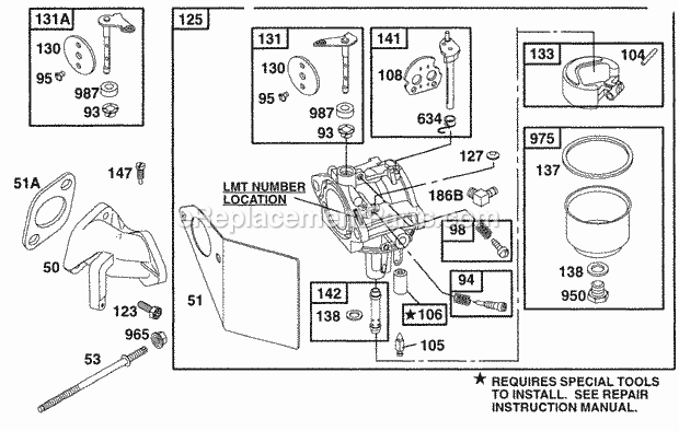 Briggs and Stratton 176432-0101-01 Engine Carburetor Assy Diagram