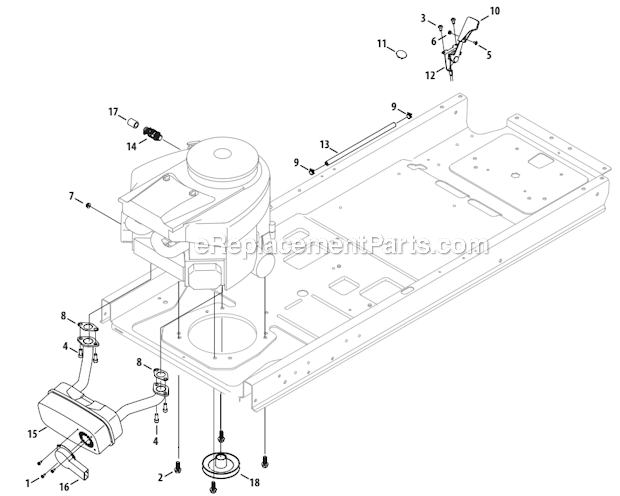 Troy-Bilt 17BDCACK066 Zero-Turn Riding Lawn Mower Engine_Accessories_B_And_S Diagram