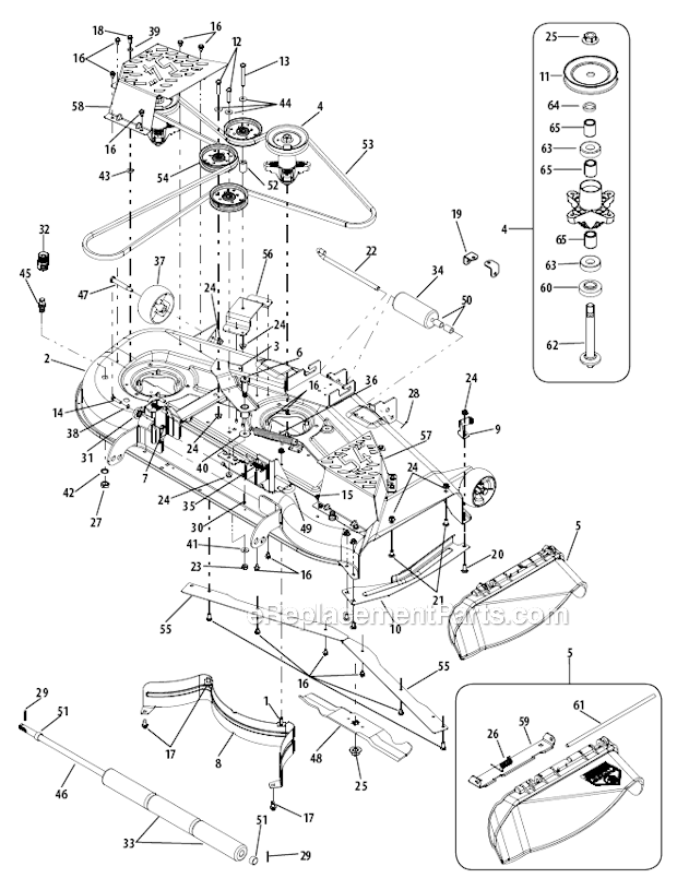 Troy-Bilt 17WF2ACP211 Mustang XP Tractor 54_Mower_Deck Diagram