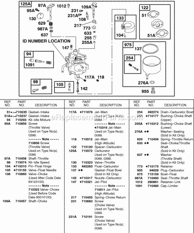 Briggs and Stratton 185432-0038-01 Engine Carburetor Governor Spring Diagram