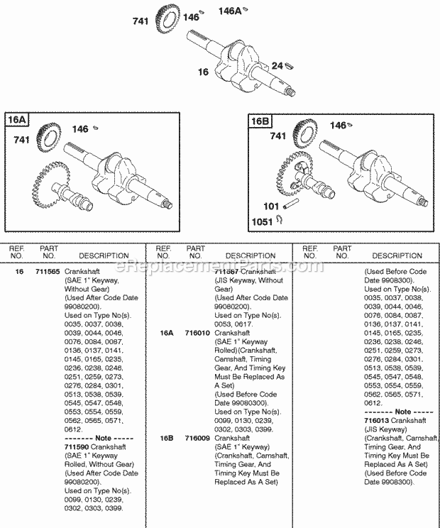 Briggs and Stratton 185432-0051-01 Engine Page P Diagram
