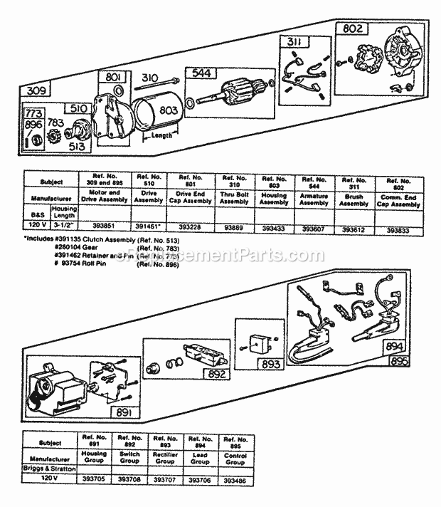 Briggs and Stratton 190702-0111-99 Engine Electric StarterStartercontrol Diagram