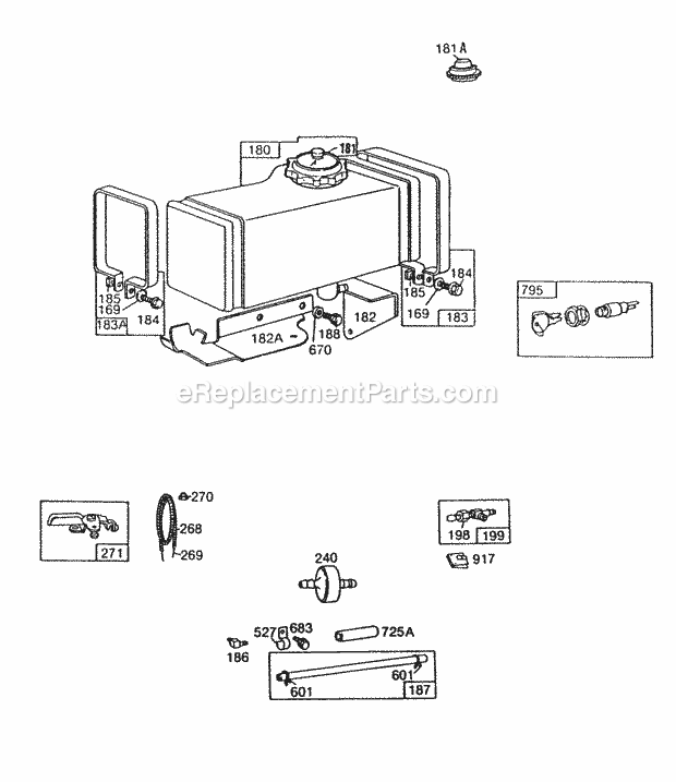 Briggs and Stratton 190702-2015-01 Engine Fuel Tank Assembly Diagram