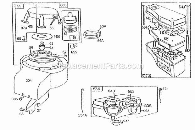 Briggs & Stratton 191707-2538-01 Engine Blower Hsg Rewind AC Diagram