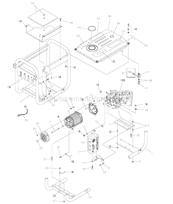 Briggs and Stratton 1935-1 6,500 Watt Husqvarna Portable Generator Page C Diagram