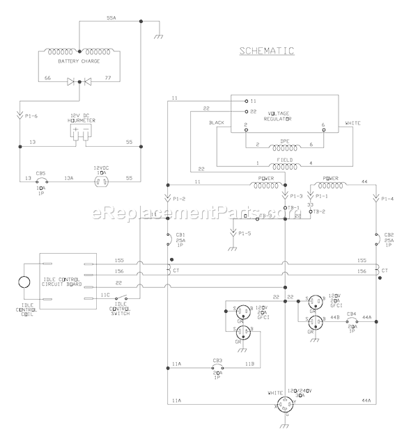 Briggs and Stratton 1935-1 6,500 Watt Husqvarna Portable Generator Page E Diagram