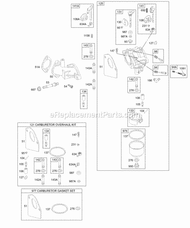 Briggs and Stratton 194702-0120-02 Engine Carburetor Group Diagram