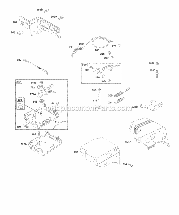 Briggs and Stratton 201417-0114-E1 Engine Controls Governor Spring Diagram