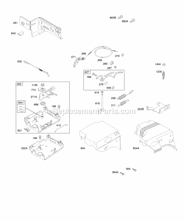 Briggs and Stratton 202412-0142-E1 Engine Controls Governor Spring Diagram