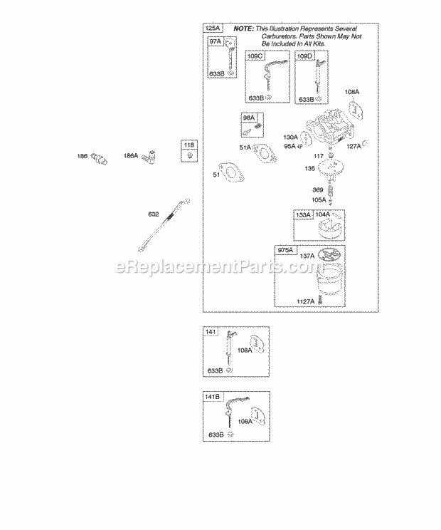 Briggs and Stratton 202412-0168-E1 Engine Carburetor Diagram