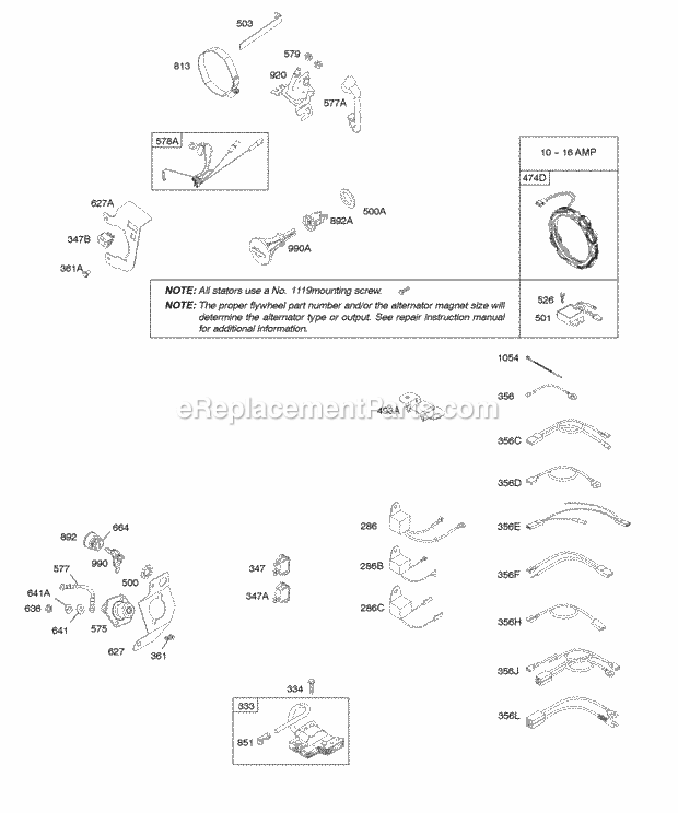 Briggs and Stratton 203432-0117-E1 Engine Alternator Ignition Diagram