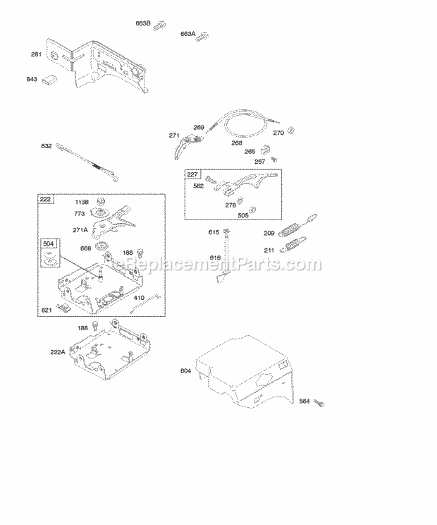 Briggs and Stratton 203432-0130-E9 Engine Controls Governor Spring Diagram