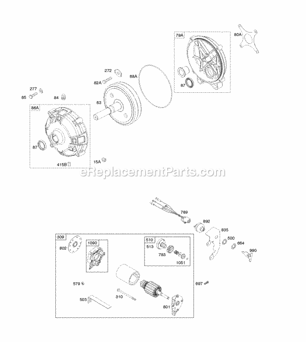 Briggs and Stratton 20S232-0037-F1 Engine Electric Starter Gear Reduction Diagram