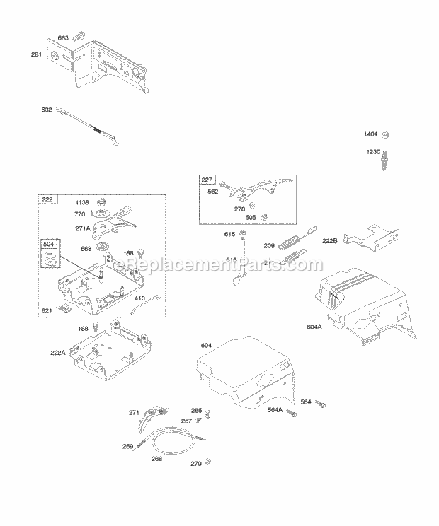 Briggs and Stratton 210417-0193-E9 Engine Controls Governor Spring Diagram