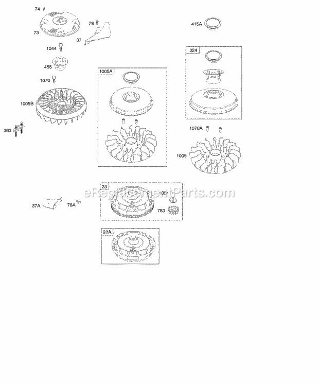 Briggs and Stratton 215707-0025-E1 Engine Flywheel Diagram