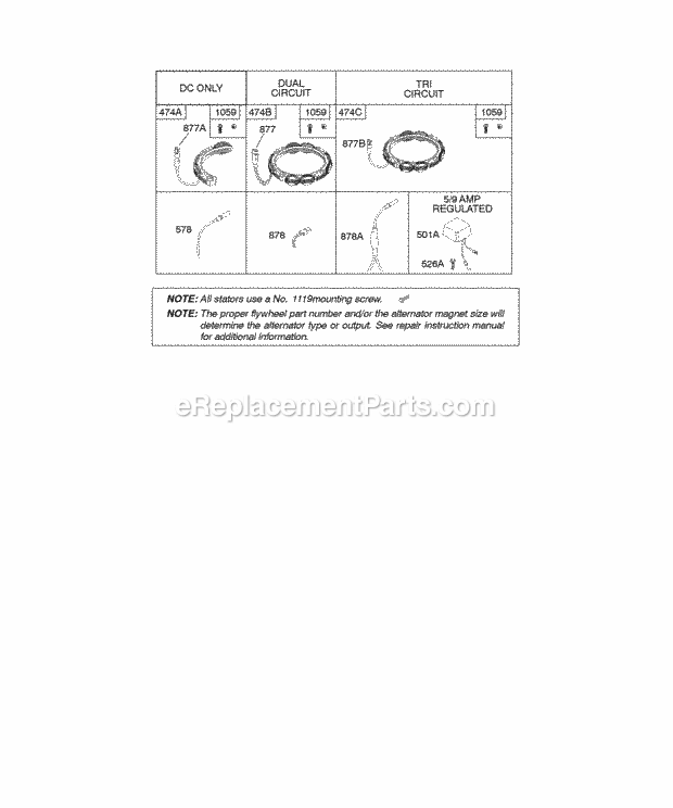 Briggs and Stratton 215902-0020-E9 Engine Alternator Diagram