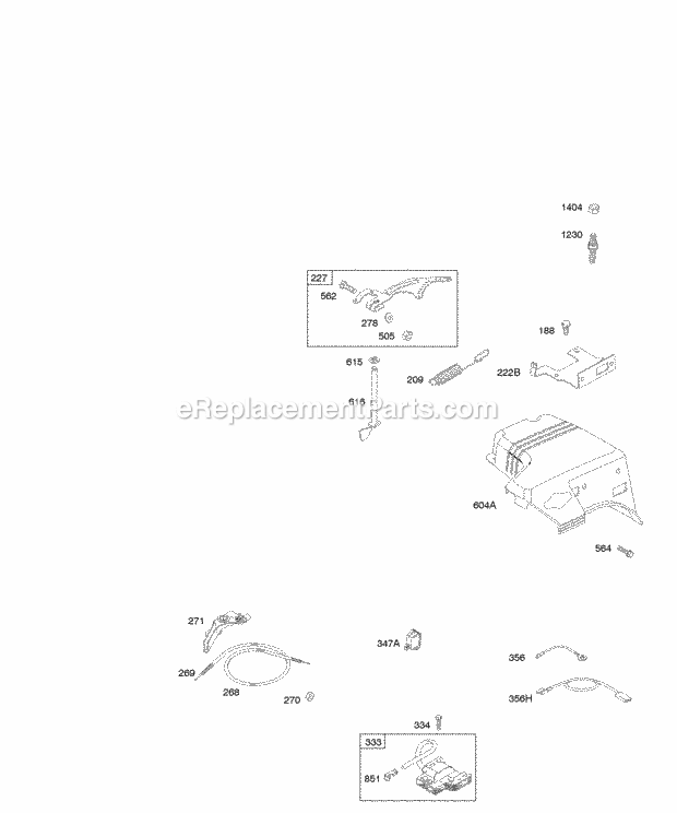 Briggs and Stratton 216112-0110-E1 Engine Controls Governor Spring Ignition Diagram