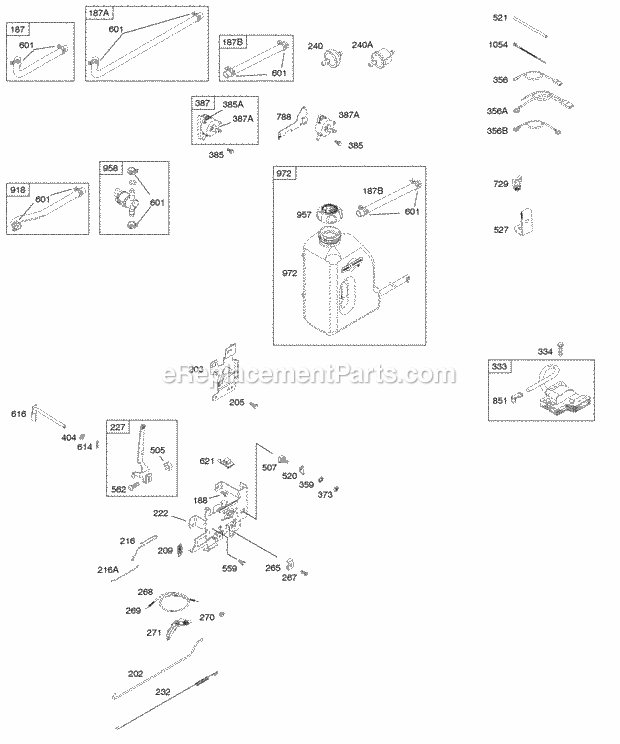 Briggs and Stratton 216902-0015-E1 Engine Controls Governor Spring Ignition Diagram