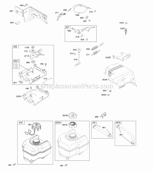 Briggs and Stratton 217302-0122-H7 Engine Controls Fuel Supply Governor Spring Diagram