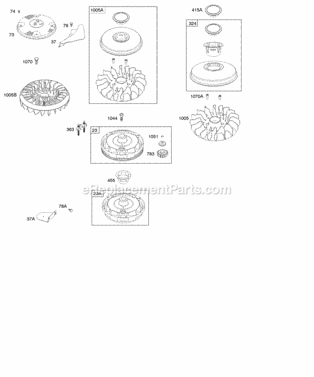 Briggs and Stratton 217707-0390-B1 Engine Flywheel Diagram