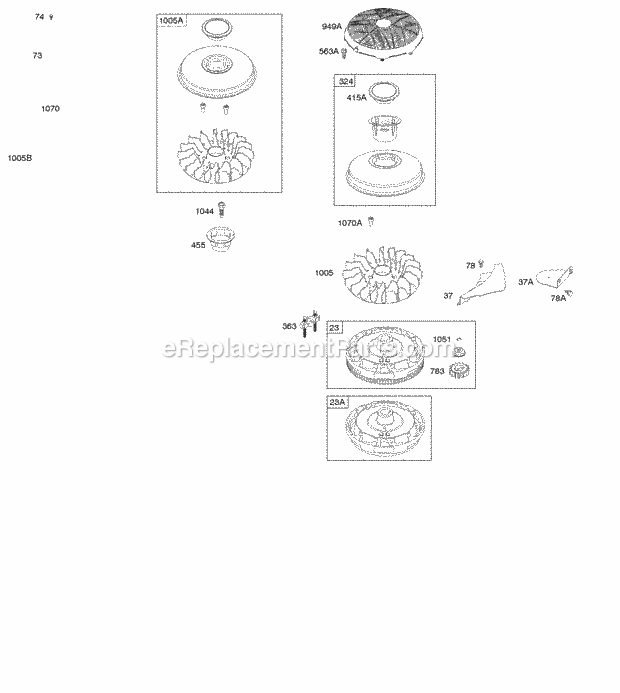 Briggs and Stratton 217902-0134-E9 Engine Flywheel Diagram