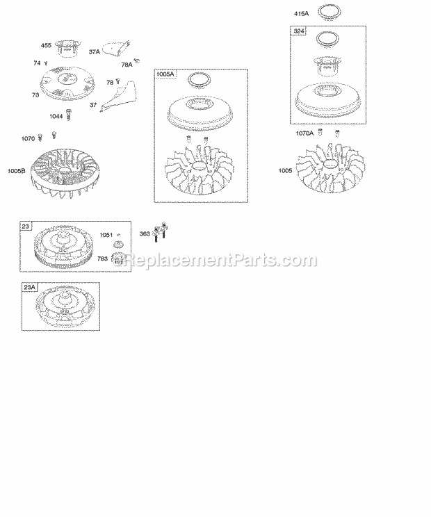 Briggs and Stratton 219707-0695-B1 Engine Flywheel Diagram