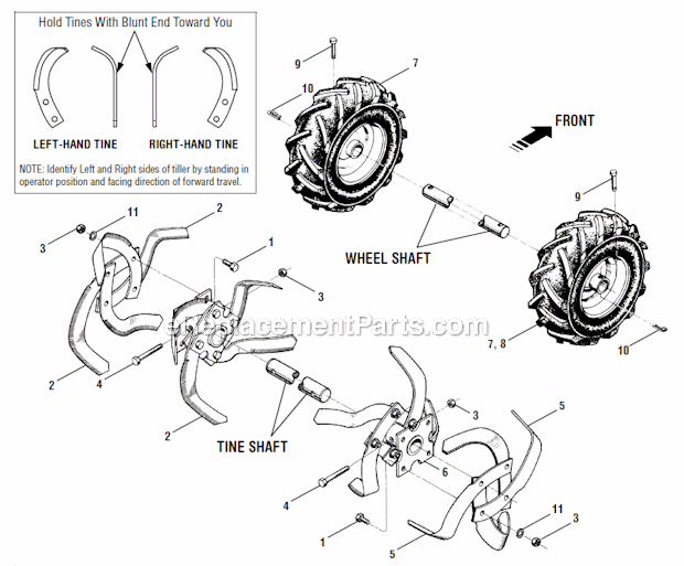 Troy-Bilt 21A-630C063 Rear-Tine Tiller Page F Diagram