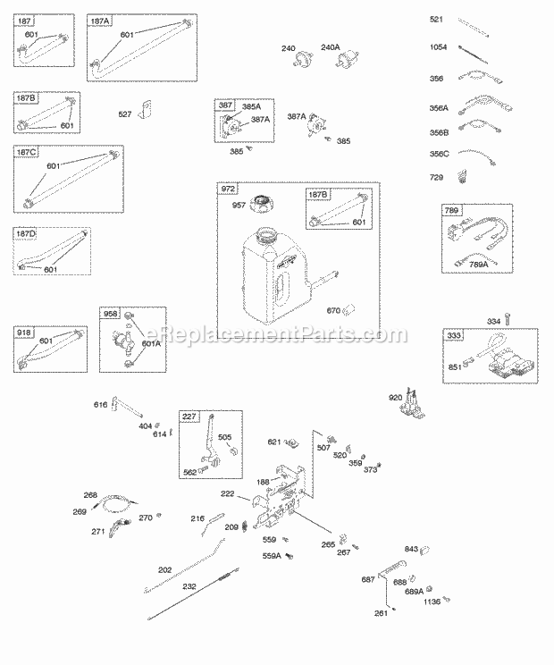 Briggs and Stratton 21A902-0170-E1 Engine Fuel Supply Governor Spring Ignition Diagram