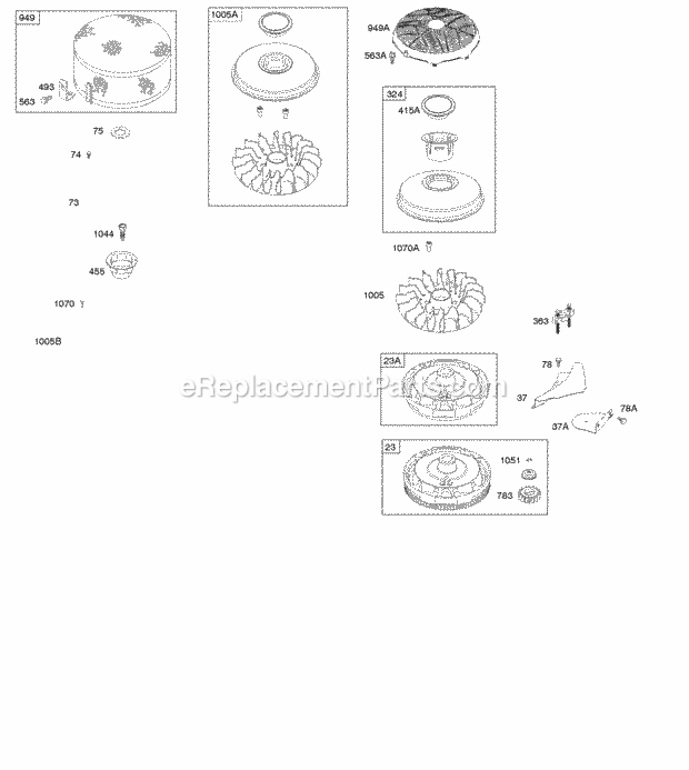 Briggs and Stratton 21B902-0022-B1 Engine Flywheel Diagram