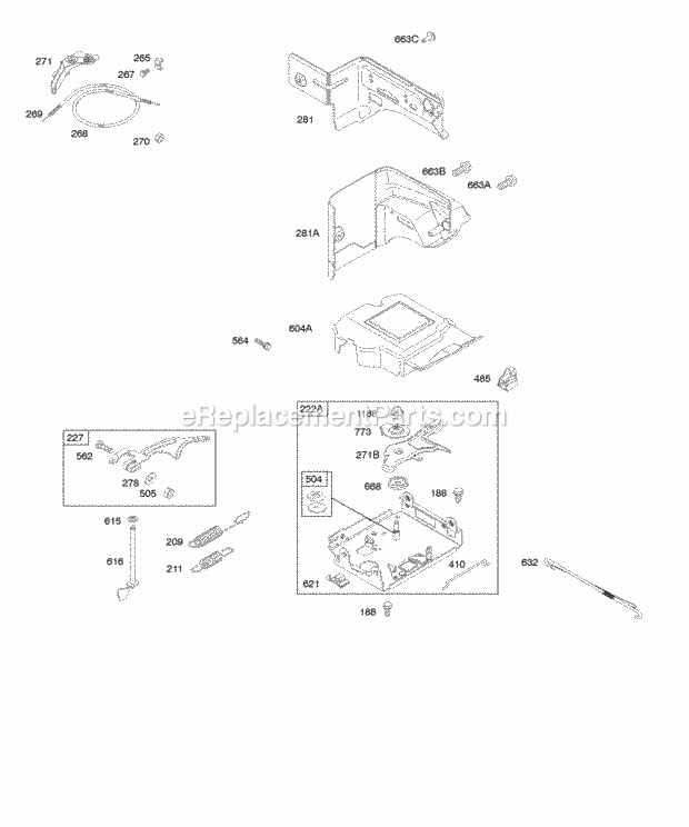 Briggs and Stratton 21C214-0113-E1 Engine Controls Governor Spring Diagram