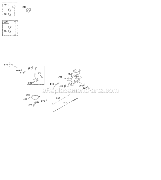 Briggs and Stratton 21D807-1546-G1 Engine Controls Fuel Supply Governor Spring Diagram