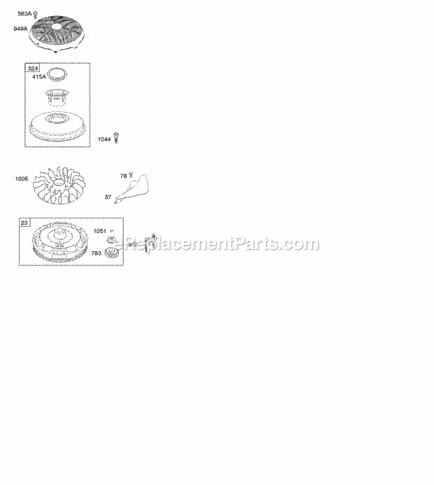 Briggs and Stratton 21D807-1546-G1 Engine Flywheel Diagram