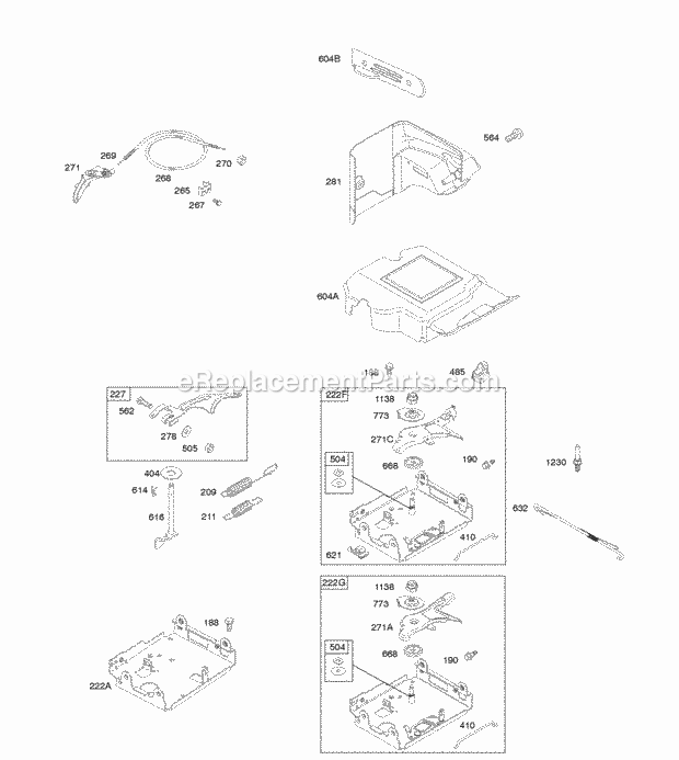 Briggs and Stratton 21M307-0135-F1 Engine Controls Governor Spring Diagram