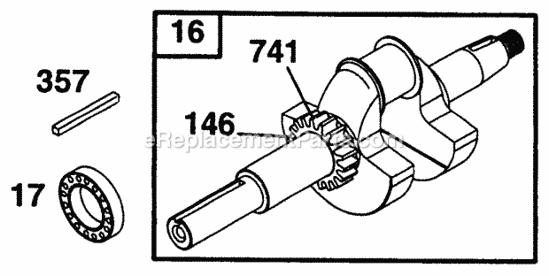 Briggs & Stratton 221432-0342-01 Engine Crankshaft Diagram