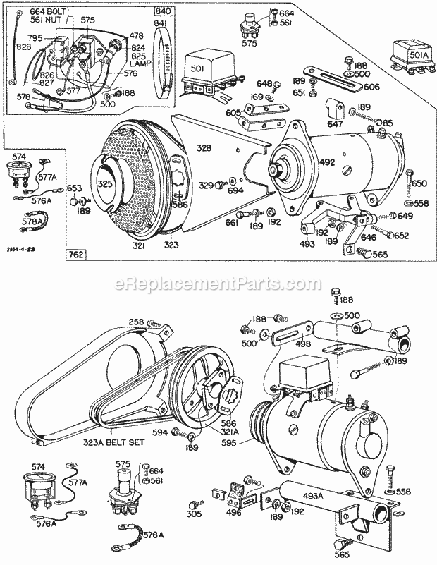 Briggs and Stratton 233431-0271-99 Engine Electric Starters Diagram