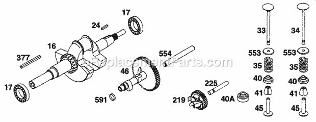 Briggs and Stratton 233452-2541-03 Engine Crankshaft Cam Diagram