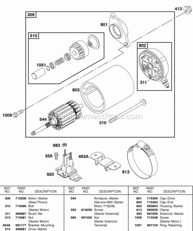 Briggs & Stratton 235432-0540-E9 Engine Electric Starter Diagram