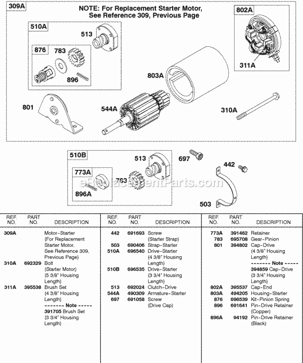 Briggs and Stratton 243431-0154-99 Engine Electric Starter 2 Diagram
