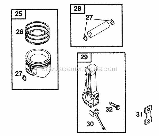 Briggs and Stratton 252412-0016-99 Engine Piston Grp Diagram