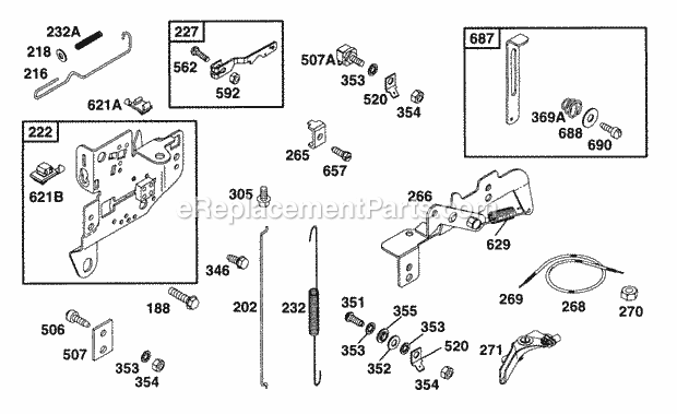 Briggs and Stratton 252412-0174-99 Engine Controls Diagram