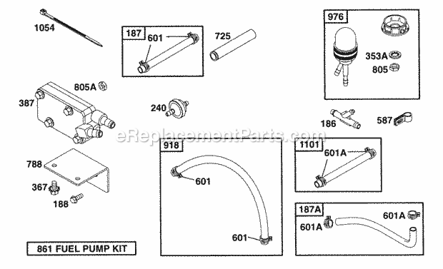 Briggs and Stratton 252412-0649-03 Engine Fuel Pump Grp Diagram