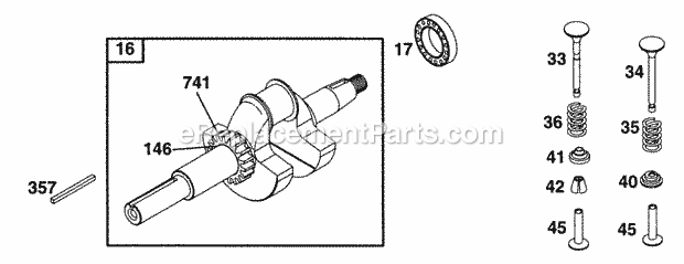 Briggs and Stratton 252412-0727-99 Engine Crank Grp Diagram