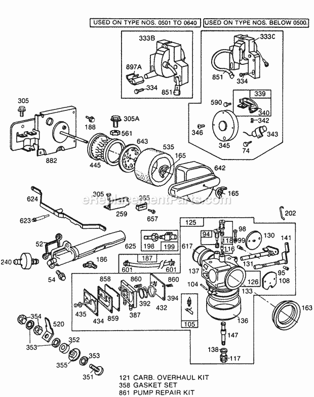 Briggs and Stratton 253417-0631-99 Engine CarburetorAir CleanerElect Diagram